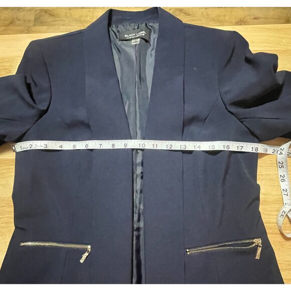 Evan-Picone Black Label Navy Open Front Blazer Jacket Size 6 NWT - Picture 9 of 15